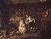 William Hogarth Fashionable marriage groups count the death of painting Spain oil painting artist